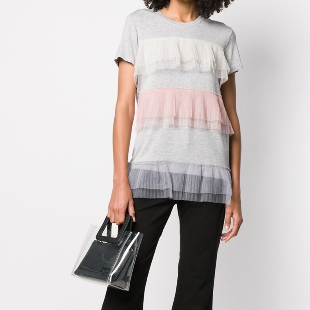 TWIN-SET Tulle Panel T-Shirt